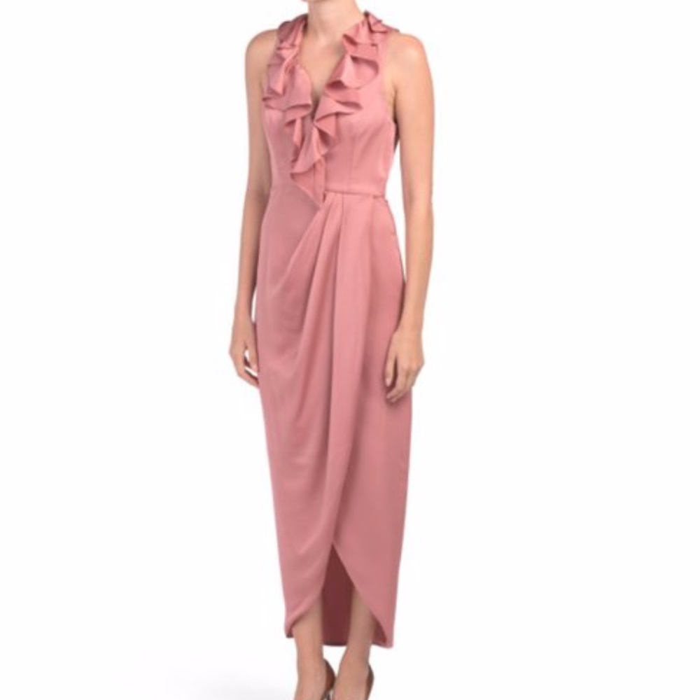 Shona Joy Plunge Frill Drape Dress *NEW* Us sz 10